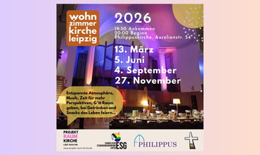 Flyer mit Terminen der nächsten Wohnzimmerkirchen