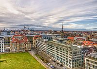 Luftaufnahme: Blick über Leipzig