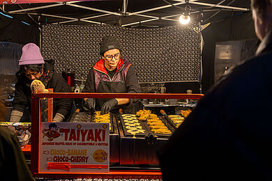 Stand Taiyaki, japanische Waffeln